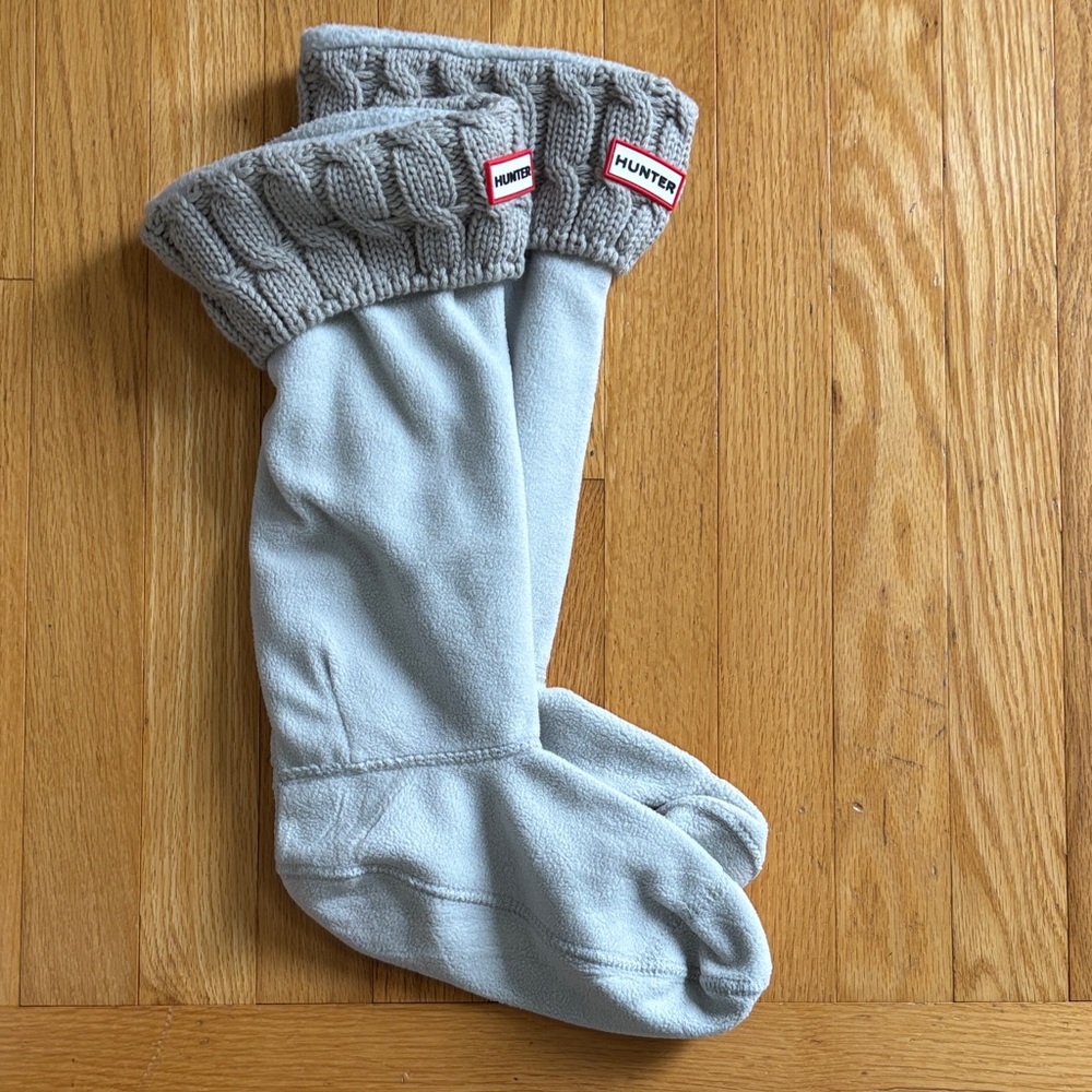 Hunter Light Gray Boot Sock Liners with Knit Cuff